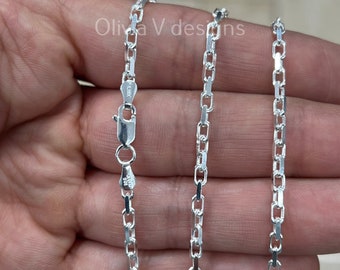 Collier ancre à maillons Forzentina en argent sterling 925 2,7 mm, argent sterling, collier, homme femme, italien