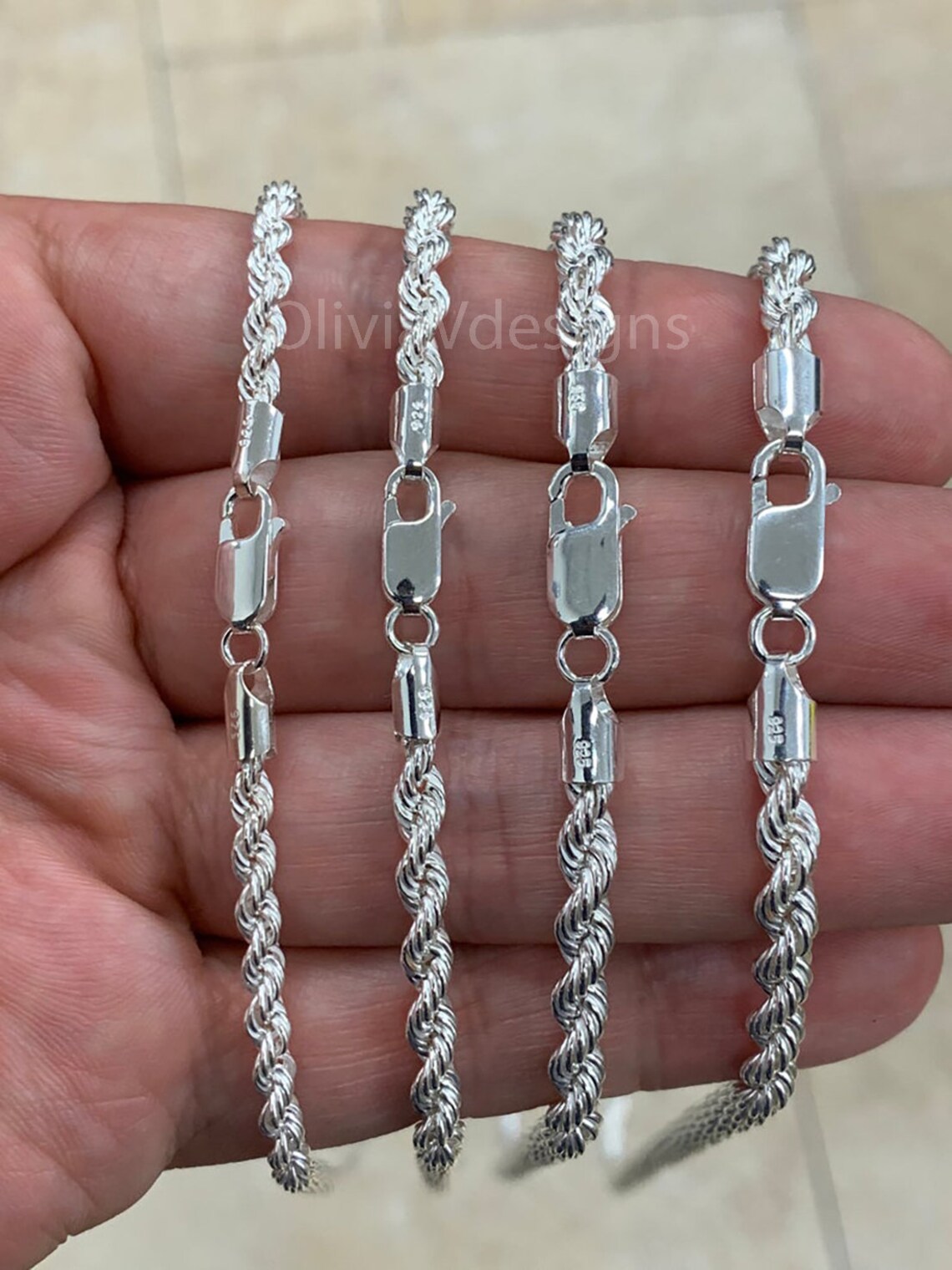 Italiano Silver 18" Solid 925 Sterling Silver Rope Chain – 10mm Icy Diamond Simulant Hip-Hop Choker