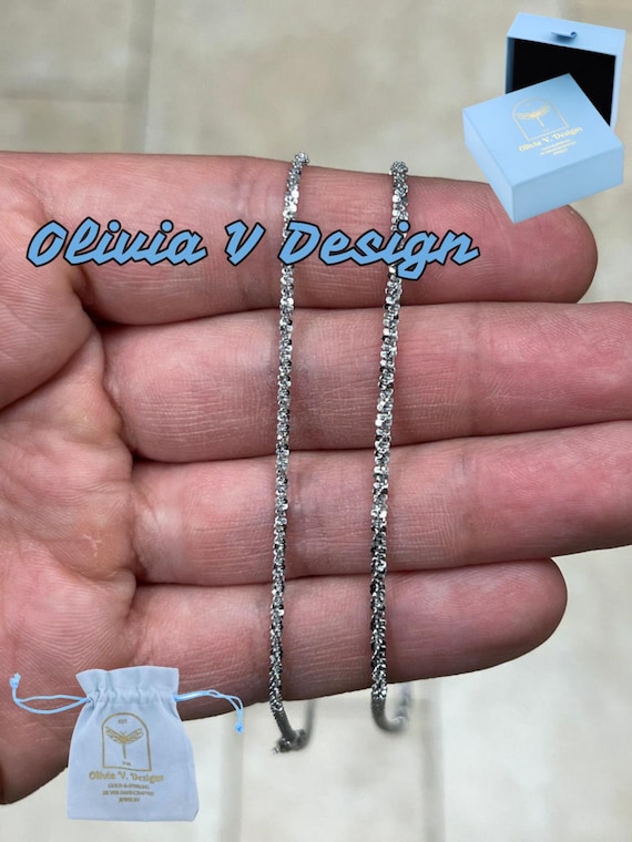 925 Sterling Silver Rhodium Sparkle Glitter Margarita