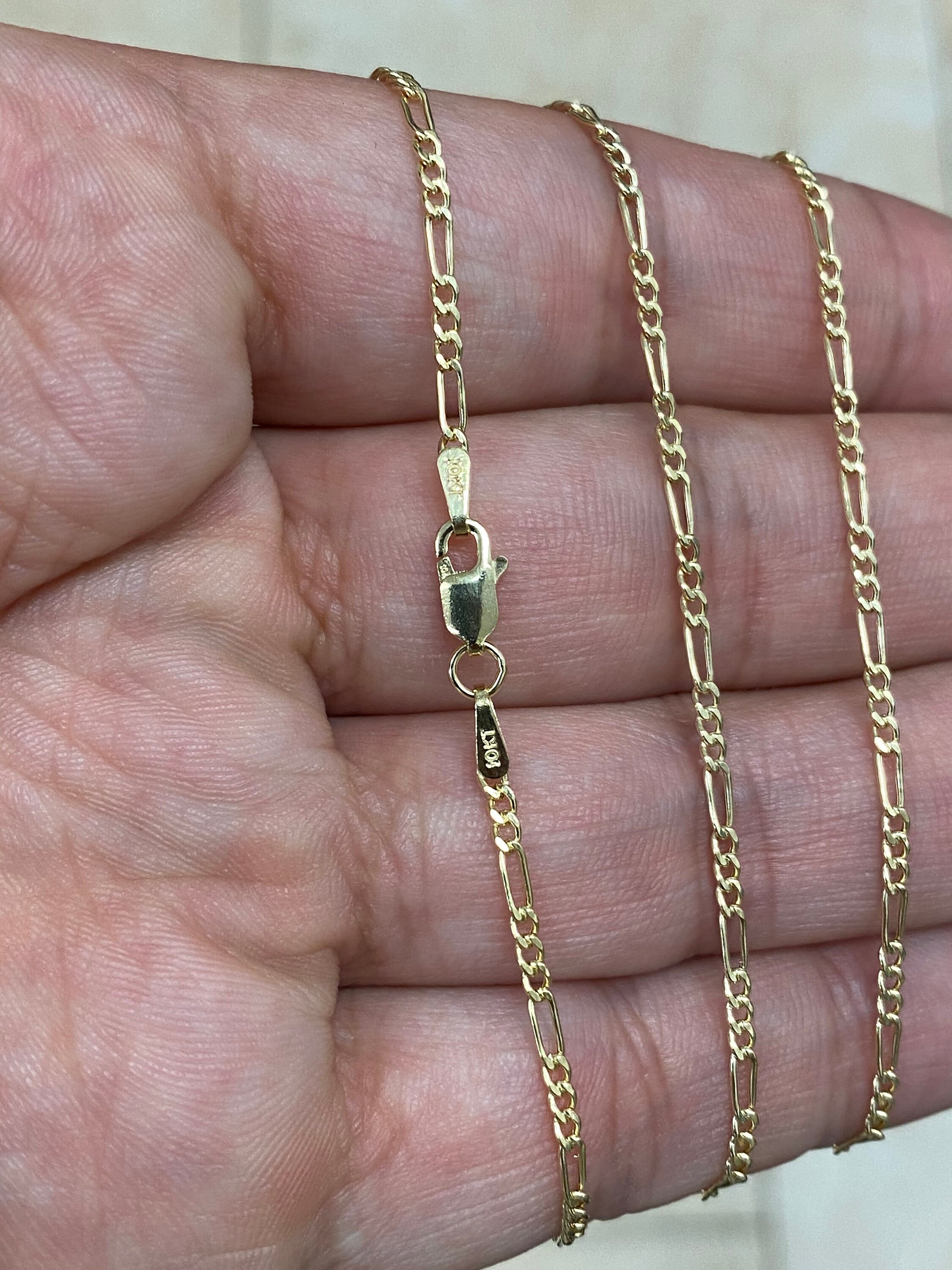 10K Yellow Gold Figaro Chain 1.80MM 16 
