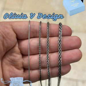 Chain Sterling Silver Oxidized Wheat Spiga Chain 1mm 1.5mm 2mm 3mm, Bali Woven Chain, Braided Chain Necklace, Rustic Chain For Pendants