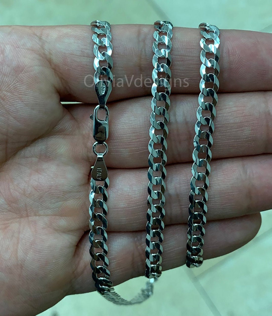 Solid 925 Sterling Silver 5mm Flat 