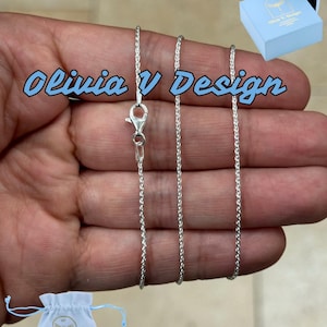 925 Sterling Silver Spiga Wheat 1mm Chain Necklace 16&#39;&#39; 18&#39;&#39; 20&#39;&#39; 22&#39;&#39; 24&#39;&#39; inches - Made In Italy - Genuine 925 Sterling Silver