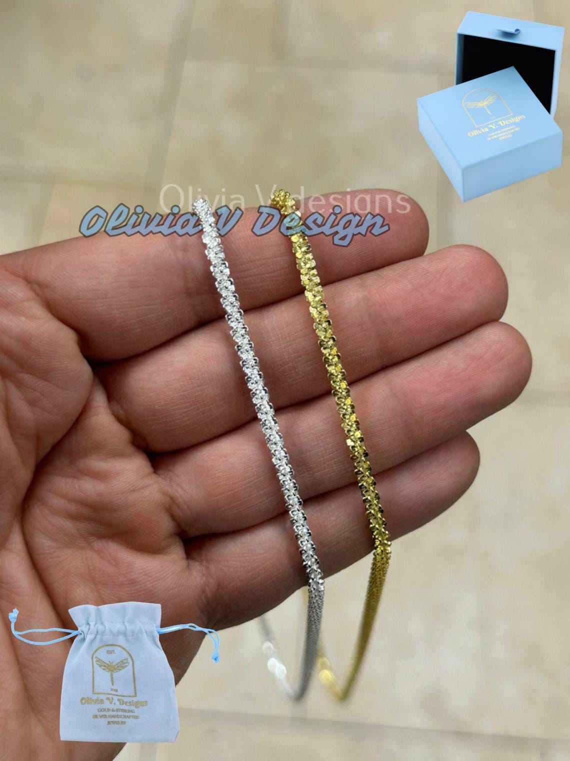 925 Sterling Silver Sparkle Glitter Margarita Twisted Rock