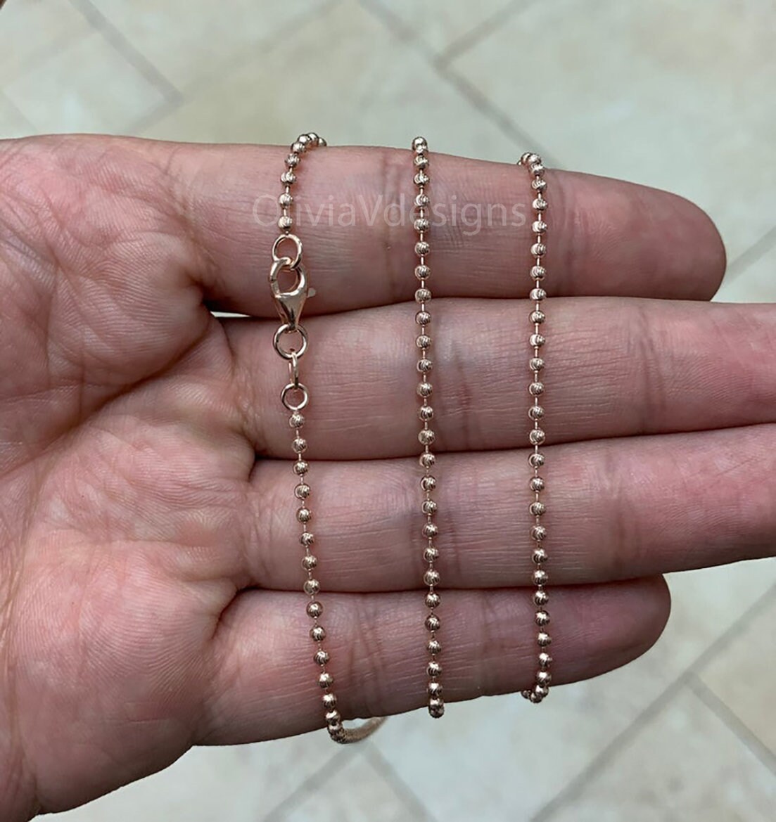925 Sterling Silver Rose Gold Moon Cut 