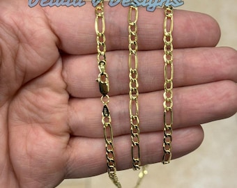 14K Yellow Gold Figaro Chain Necklace - 3.50mm