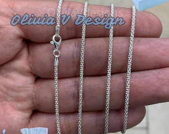 Popcornketting 925 sterlingzilver: Italiaanse Coreana-ketting, anti-aanslag