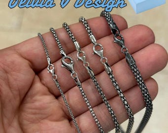 Cadena Dorada Mujer Bling Jewelry Fuerte Oxidado Plata