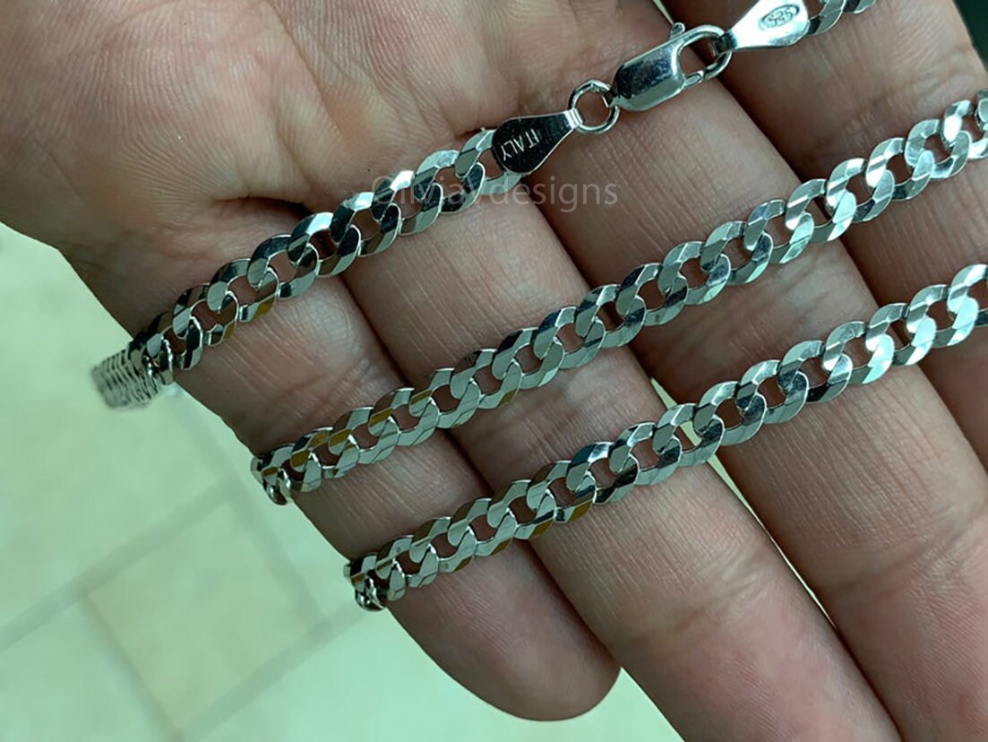 Solid 925 Sterling Silver 5mm Flat 