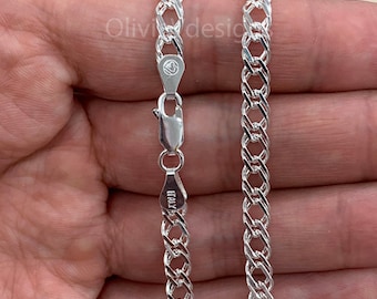 925 Sterling Zilver Rambo Chain ketting Italië 5mm kreeft gesp, nieuw, gemaakt in Italië, geschenk, mannen, vrouw, PLUX