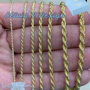925 Sterling Silver 14K Yellow Gold Plated Twist Diamond Cut Rope 1.2mm 1.5mm 2mm 2.5mm 2.8mm 3.2mm 4mm 5mm Everyday Chain Gift Italy Etsy