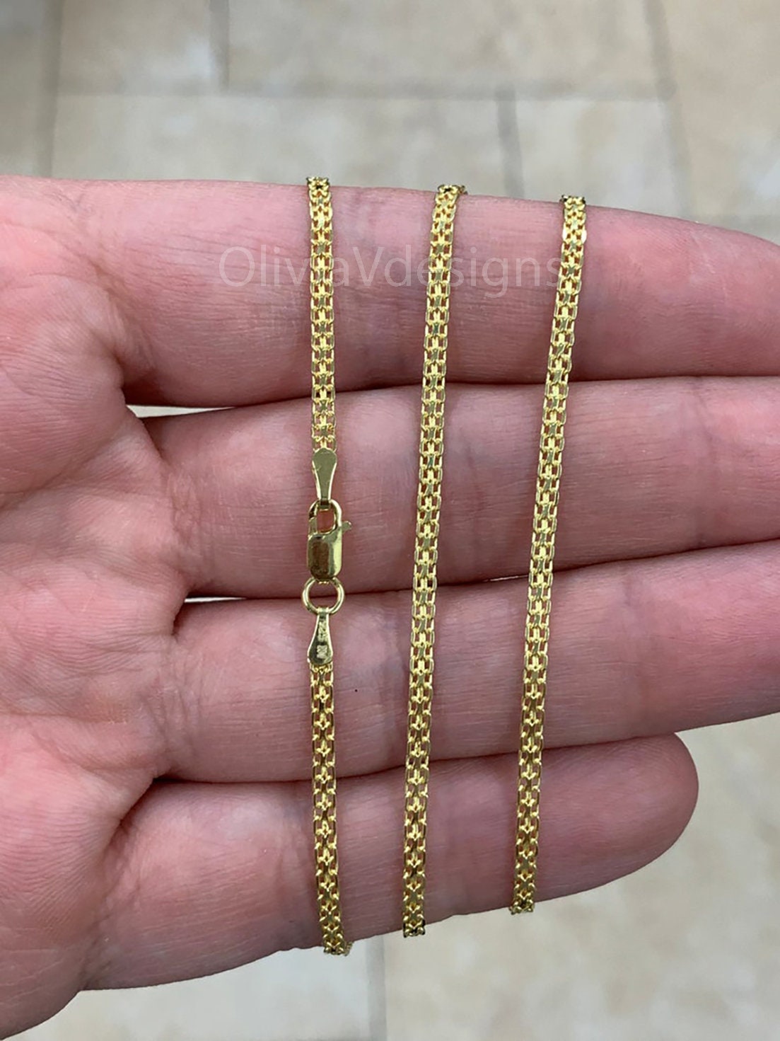 925 Sterling Silver Flat Bismark Chain 