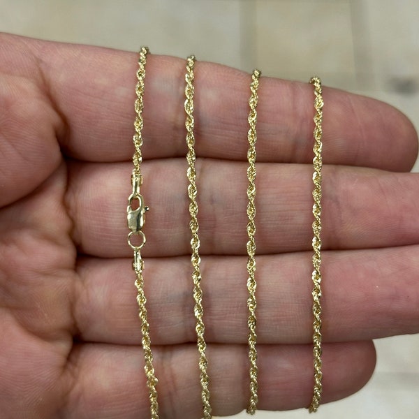 Genuine 18K Solid Genuine Gold Rope Chain 1.80mm 10'' 16'' 18'' 20'' 22'' 24'' 26'' 28'' 30'' Lobster Clasp, 18K Gold Necklace, Genuine 18K