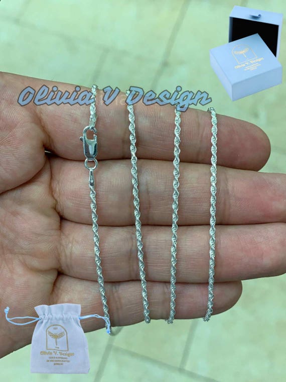 Sterling Silver Italian Rope Chain: Diamond Cut Necklace, 1.5mm - Etsy