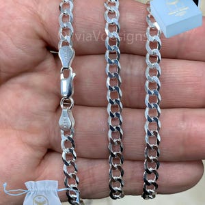 Sterling Silver Flat Cuban Curb Chain Necklace - 5.2mm