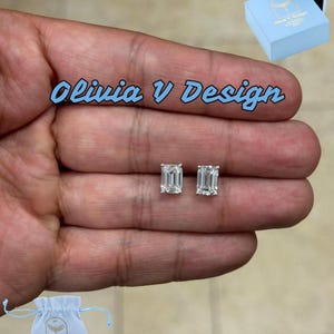 IGI Certified 3.10 Carats Emerald Cut Lab Grown Diamond Studs 14k White Gold, Push Back, Diamond Studs, Emerald Cut Earrings Unisex