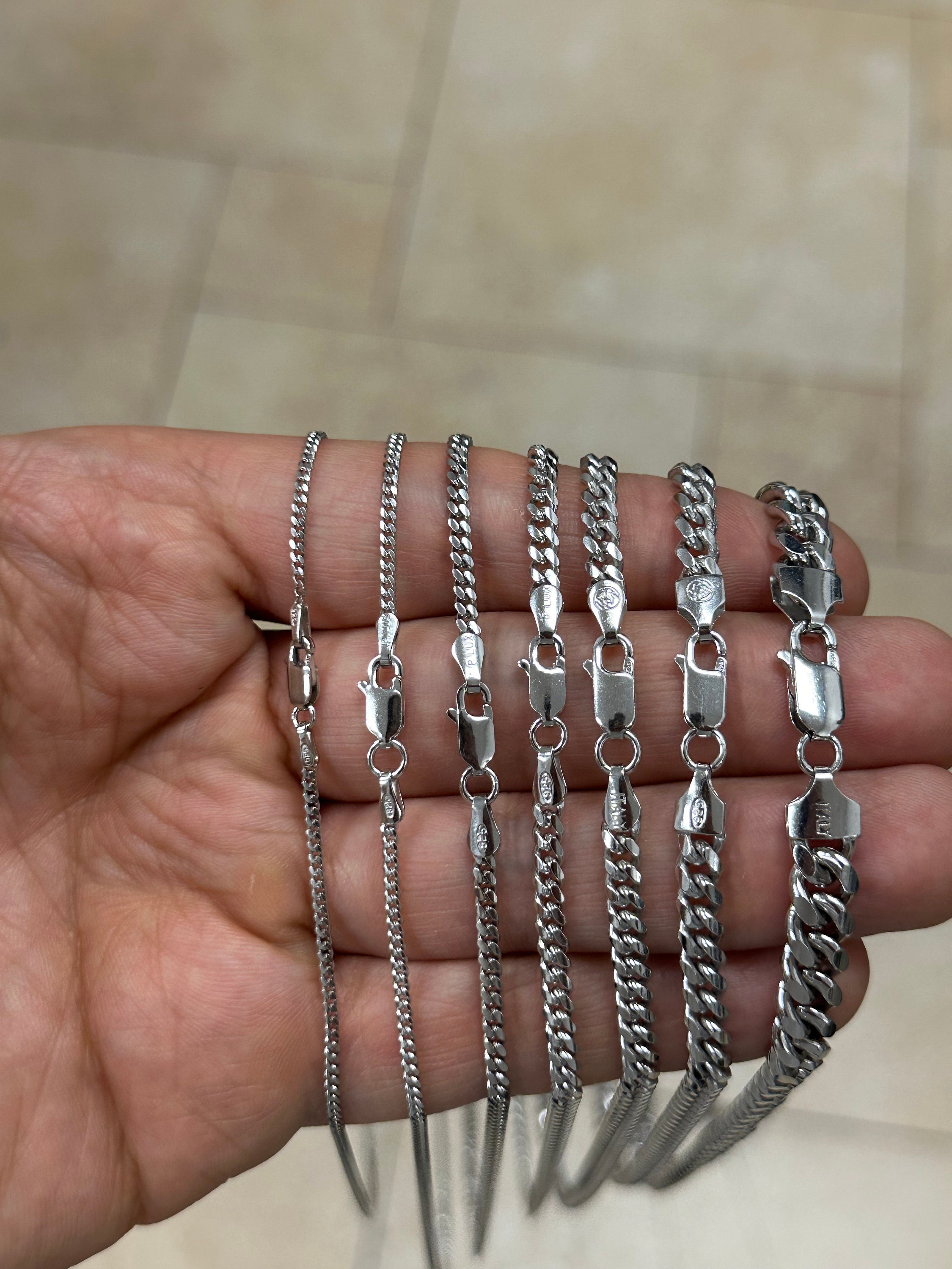 925 sterling silver deals miami cuban link chain