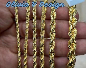 925 9ct bonded gold rope chain discount