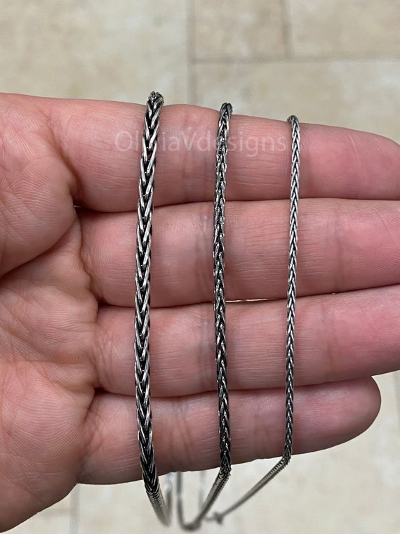 Chain Sterling Silver Oxidized Wheat 
