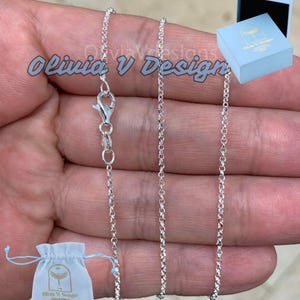 Sterling Silver Rolo Chain, Sterling Belcher Chain, 925 Silver Rolo Chain Necklace 1.5mm 16 18 20 22 24 30 - Made In Italy - 925 Sterling