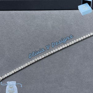 7 Carat Lab Grown Diamond Tennis Bracelet: 14k White Gold, D/E VS