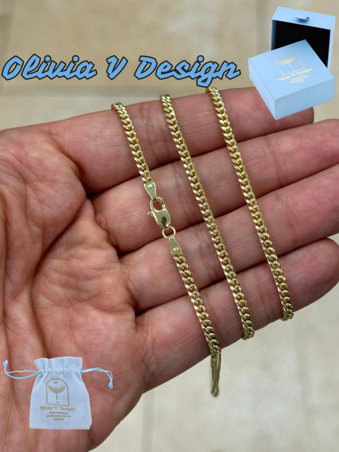 10K Solid Yellow Gold Miami Cuban Link Chain Necklace (3.00MM) - Etsy