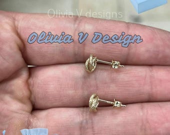 ◆STONEHENgE◆ Love Duet 14K Earrings SA25A71F STONE HENGE B9029 Love Duet 14K Rose Gold Earring
