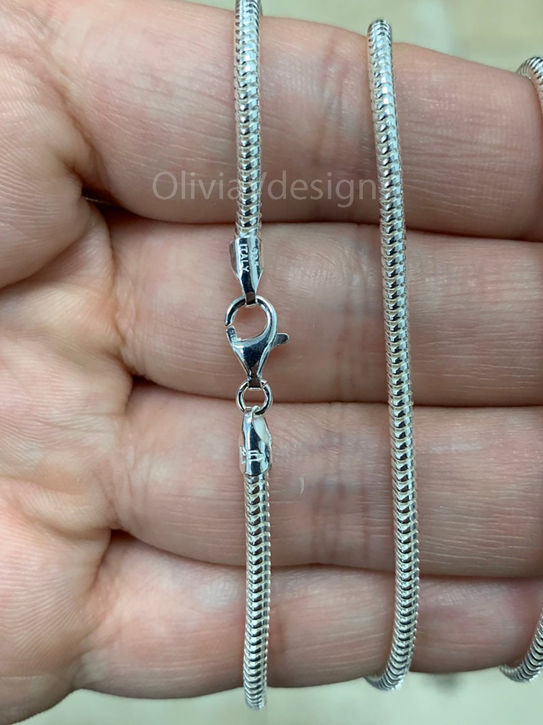 Real Solid 925 Sterling Silver Snake 