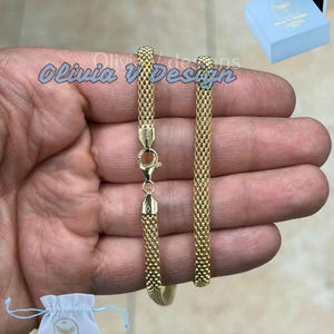 14K Gold Plated Sterling Silver Popcorn Chain - Italian Coreana