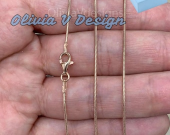 14K Rose Gold Over Sterling Silver Snake Chain Necklace