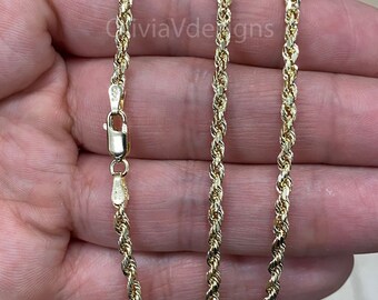14k Gold Rope Chain - Etsy