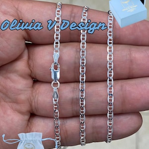 Colar com corrente Mariner em prata esterlina - 3 mm de prata italiana