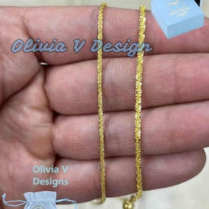 Adjustable 14K Gold Over Sterling Silver Margarita Chain Necklace