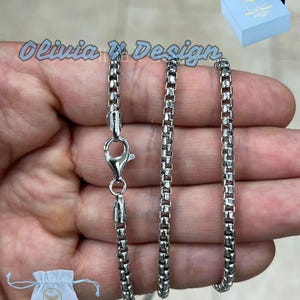 925 Sterling Silver Round Box Chain, 3.3mm Round Box Chain, Sterling Silver Chain, Mens or Womens Chain, Unisex, Made in Italy