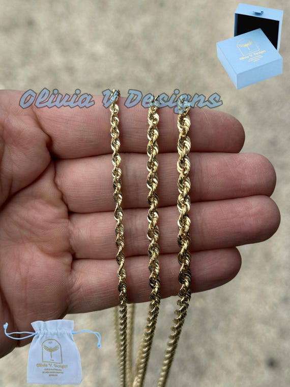 IPhone Apple 14 14K Gelbgold Hohlseil-Kette, 4mm Dick, 24 Zoll Mit Karabinerverschluss – Eleganter Schmuck Für Damen & Herren Gliederkette Gold