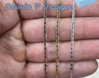 Sterling Silver Valentino Chain Necklace: Adjustable 24" Length
