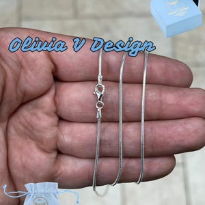 Solid 925 Sterling Silver Snake Chain Necklace - 1.4mm