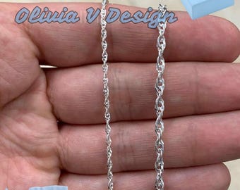 NKlaus catena d'argento 925 vera Singapore, argento 925, attorcigliata 42cm 3,70mm 7,2gr 5923