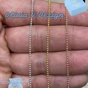 Sterling Silver Ball Bead Chain Necklace: Adjustable Dog Tag Chain