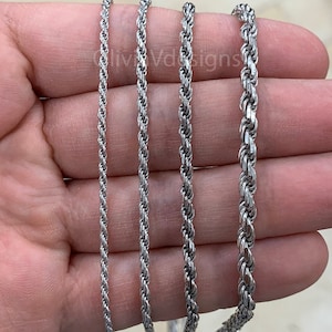 24-32" 925 Sterling Silver 2mm Twisted Rope chain necklace for pendant Snake T2S