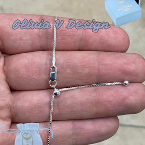 925 Sterling Silver Box  Adjustable 1mm Chain, Silver, Sterling Silver Chain, 925 Sterling Silver, Finished Necklace, 925 Silver