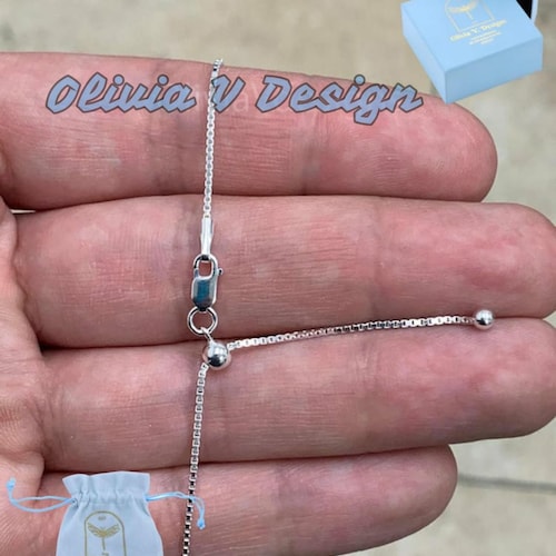 1.2mm Solid Sterling Silver Box Chain Necklace - 18 Inch, .925 Silver With Lobster Clasp - View #7