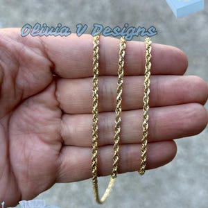 18K Solid Gold Seil Halskette 3.0 mm, Männer Frauen, Solid 18k Gold, 16 &#39;&#39; Bis 30 &#39;&#39; Zoll