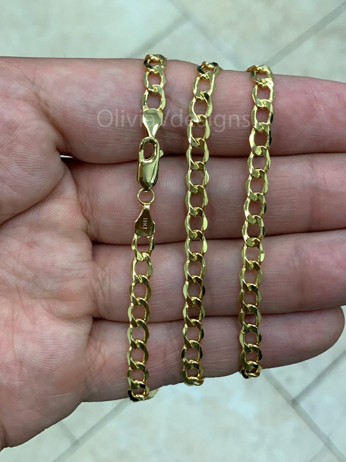 18K Yellow Gold Cuban Curb Miami Cuban 