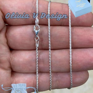 Spiga Sterling Silver Necklace, 1mm Sterling Silver Spiga Wheat  Necklace, Men's Chain, Flexible Wheat Chain, Italian Silver Necklace
