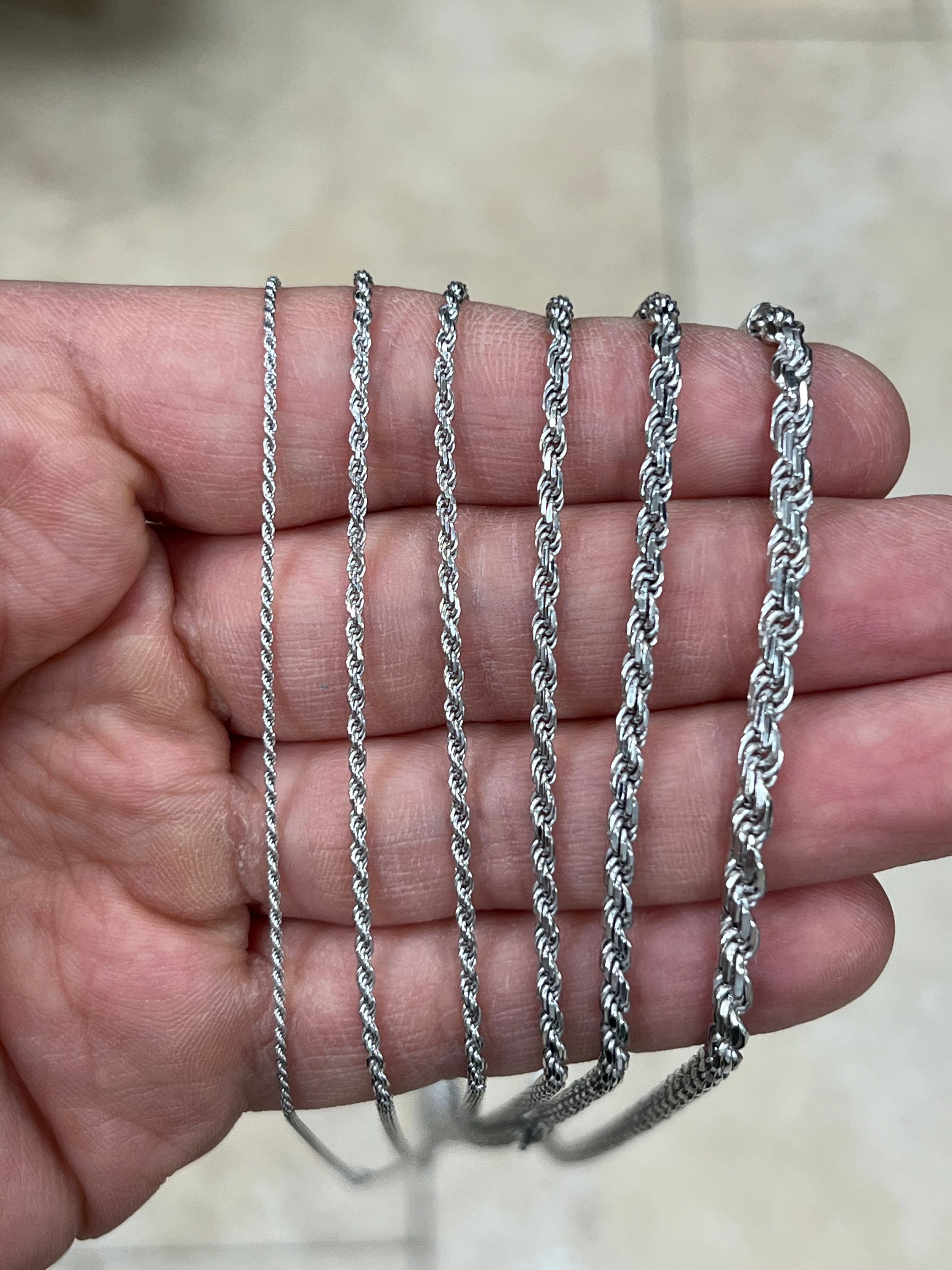 925 Sterling Silver Diamond Cut 2.5mm Bismark Double Link Chain Necklace