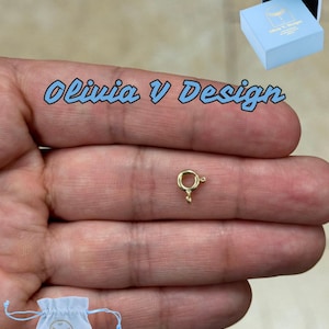14K Solid Yellow Gold Spring Ring Clasp (5mm 6mm)