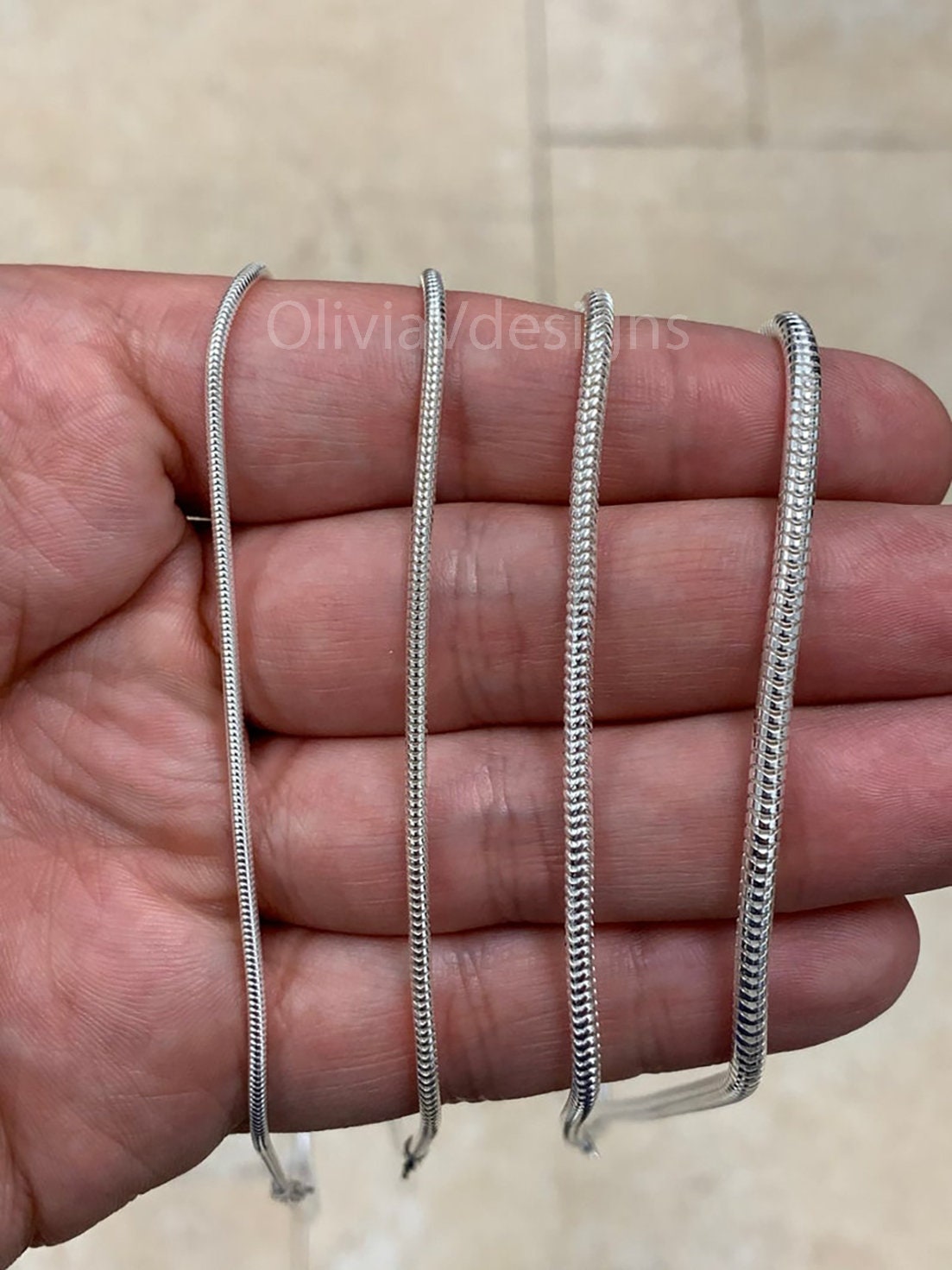Real Solid 925 Sterling Silver Snake 
