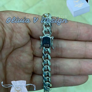 Italienskt kedjehalsband i massivt 925 sterlingsilver, massiv Miami kubansk kantkedja, 10 mm halsbandskedja, present till honom, kubanskt länkhalsband bild 2