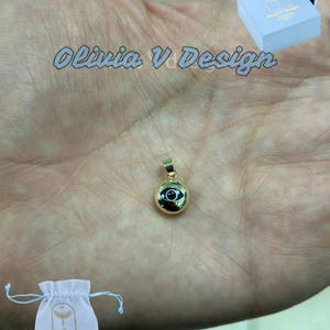 14k Gelbgold griechischen Bösen Auge Anhänger, zierliches Auge - Echtes 14k Gelbgold - Anhänger Geschenk, zierlich, Glück Schutz Charm